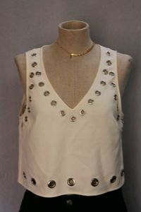 Forever 21 White Embellished Tank Top