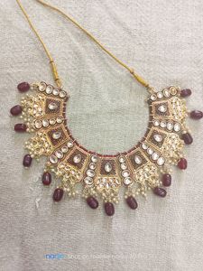 Meenakari Maroon Necklace Set