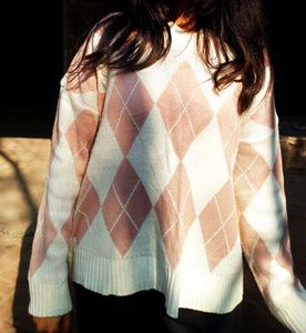 Korean Check Aesthetic Oversized Sweaters