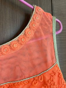Set Of 3-Ethenic Anarkali Padded Gown,Dupatta,pant