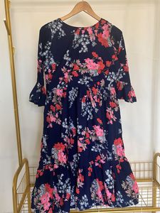 Floral Navy Blue Dress