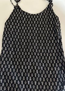 Gujrati Casual Black and White Printed Dress