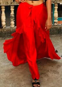 Red Ruffle Palazo