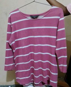 Striped Button Back Top 👚