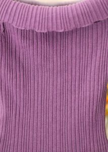 Ribbed Material Off Shoulder Top