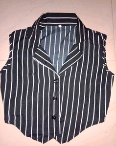 Striped Button-Down Top
