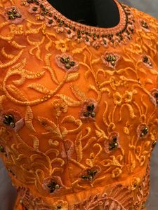 Orange Crop Top ,choli Lehenga