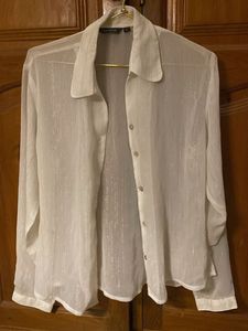 Vintage Sheer White Blouse