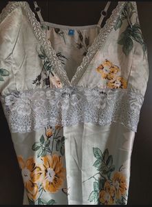 🌼 Floral satin lace Slip Dress