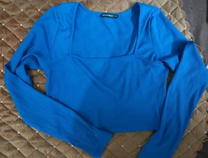 Blue Long Sleeve Top