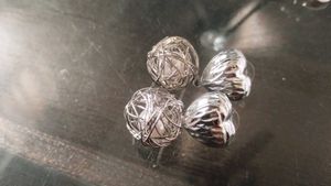 Silver Heart Round Spiral Earings