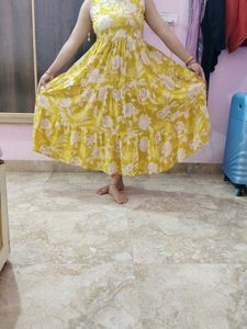 Floral Yellow Maxi Dress