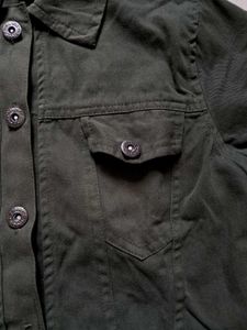 Olive Green Cropped Denim Jacket🫶🏽🤍💚