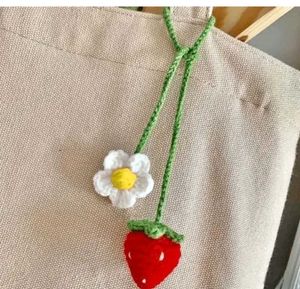 Crochet Strawberry & Daisy Charm
