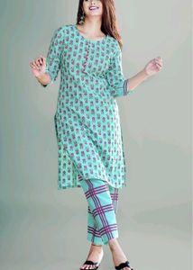 Printed Kurta Set, XL Size