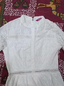 New Stunning White Lace Embroidery Dress