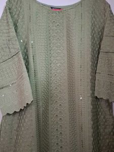 Sea Green And Brick Red Kurtas