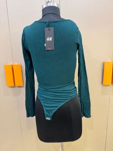 Green Body Suit Full Slevees Top