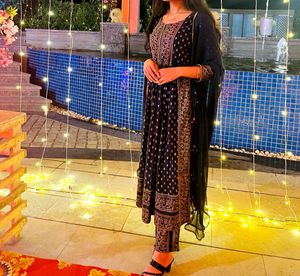 Navy Blue Kurta set 3 Piece