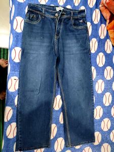 Dark Blue Denim Baggi Jeans