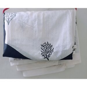 Black and White Pure Silk Saree