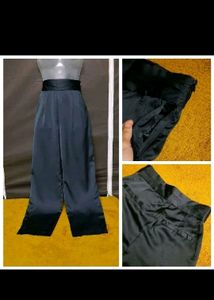 Navy Blue Satin Trouser