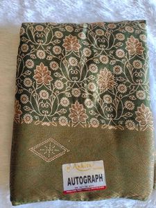 Olive Green Floral Saree