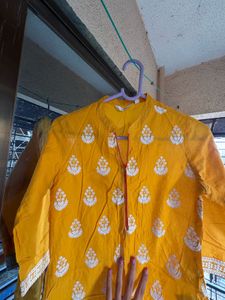 Yellow Embroidered Kurta