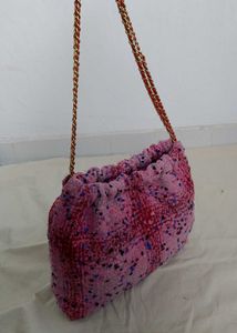 Pink Tweed Shoulder Bag