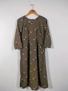 Coffee Brown Printed Casual Kurta (Women&#39;s)