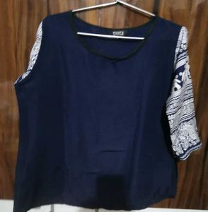 Mayra Blue Printed Top