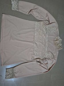 Lace Trim Long Sleeve Top