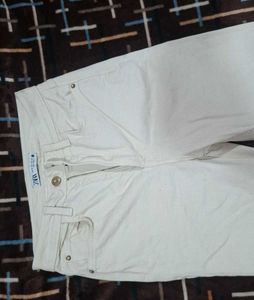 Zara Beige Denim Jeans
