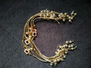 Pearl &amp; Gold Rakhi Bracelet