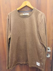 Brown Long Sleeve Crew Neck Tee