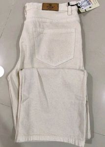 Off White / Cream Straight Fit Denim