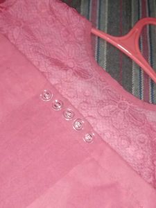 Pink Lace Detail Top
