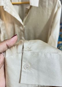 Satin Button-Down Shirt