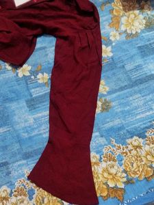 Maroon Button-Up Top