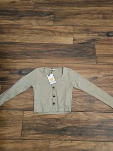 Khaki Crop Top