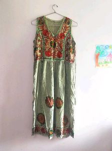 Boho Green Sleeveless Dress