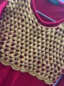 Bright Red Mid Length Pullover