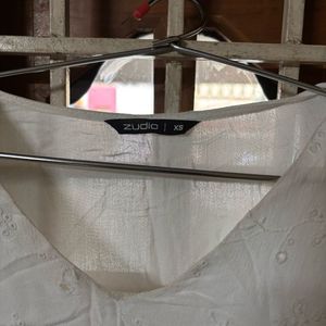 White Zudio A Line Short Kurthi
