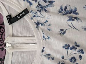 Floral Print High-low Top