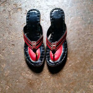 Vintage Style Red & Black Sandals