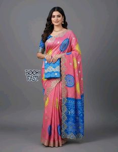 Elegant Blue &amp; Red Saree