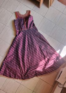 Maroon Gown With Dupatta For Sale