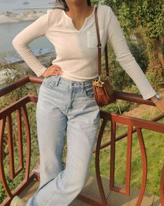 White Ribbed Top
