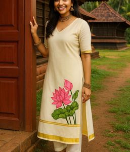 Hand-Painted Kerala Cotton Kurti