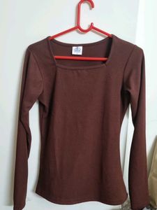 Brown Long Sleeve Top
